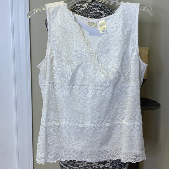EUC Emma James White Lace Suit Top, X-LARGE - Picture 1 of 5